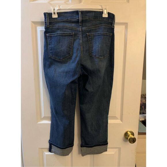 NYDJ DENIM CAPRI DAYLA WIDE CUFF MED WASH 5 POCKET STYLE SZ 4 - Picture 9 of 12